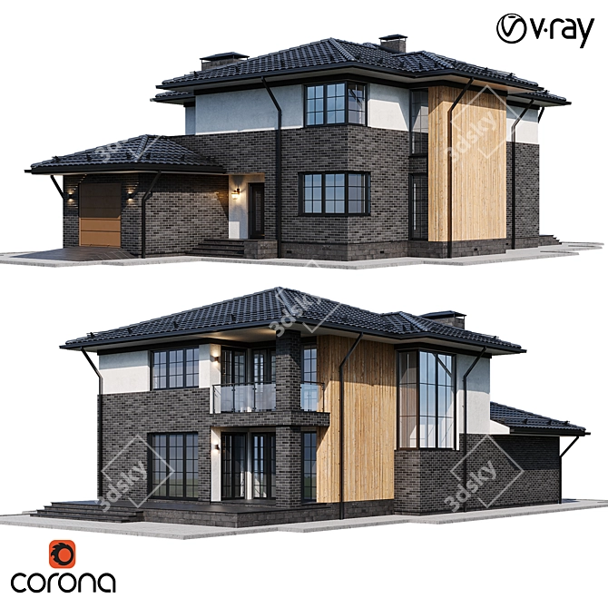 Title: Modern House 3D Model 3D model image 1