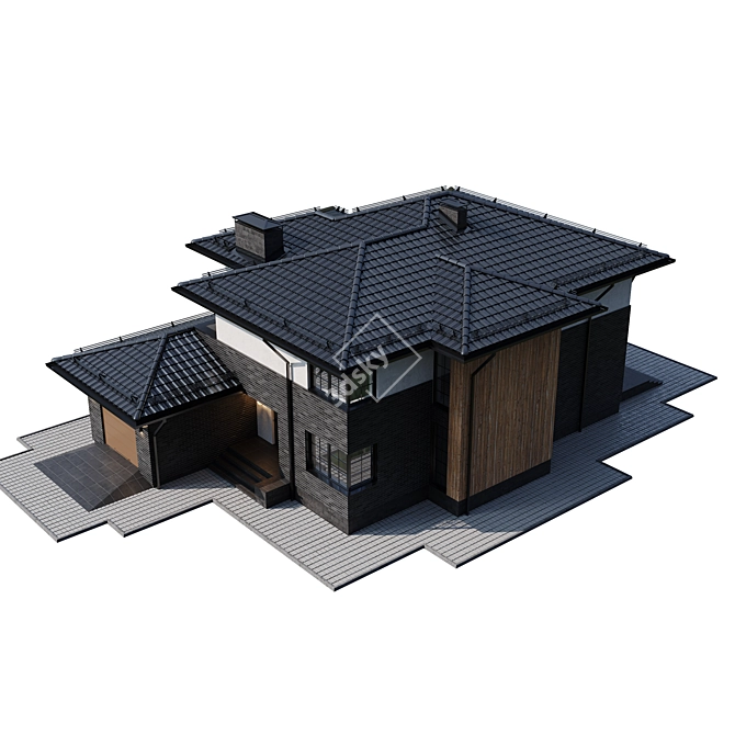 Title: Modern House 3D Model 3D model image 3