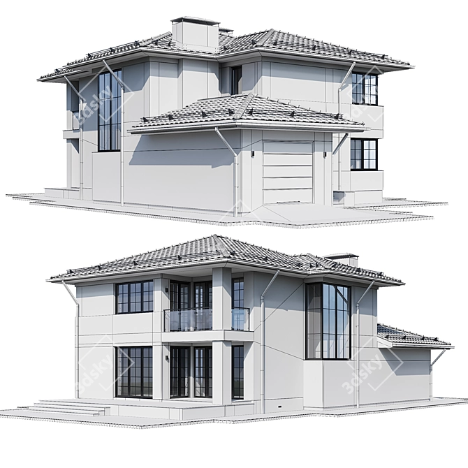 Title: Modern House 3D Model 3D model image 5