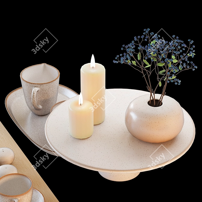 Asa Saisons Sand: Blueberry Branch Tableware Set 3D model image 5