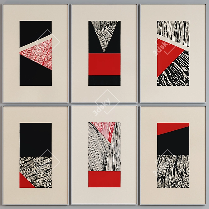 Modern Abstract Picture Frame Set 3D model image 4