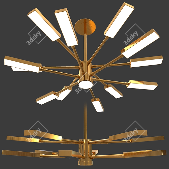 Modern Crystal Ceiling Chandelier 3D model image 2