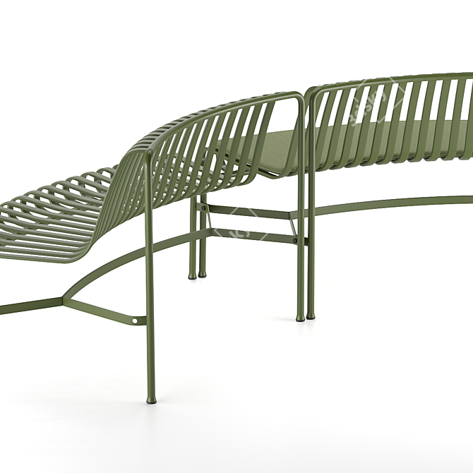 Palissade Park Dining Bench: Outdoor Modular Seating 3D model image 3