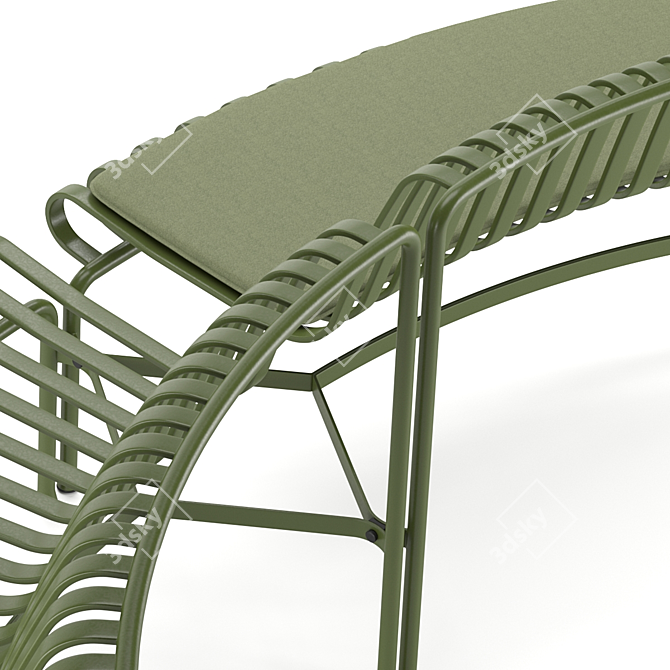 Palissade Park Dining Bench: Outdoor Modular Seating 3D model image 4