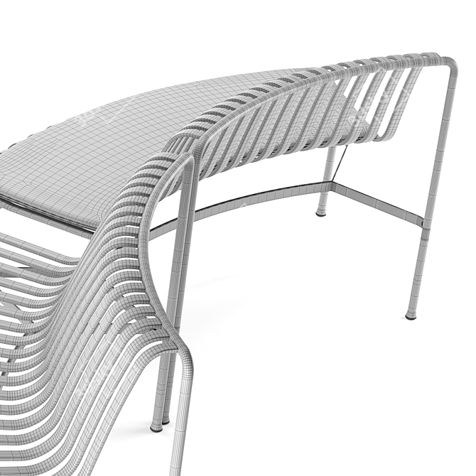 Palissade Park Dining Bench: Outdoor Modular Seating 3D model image 5