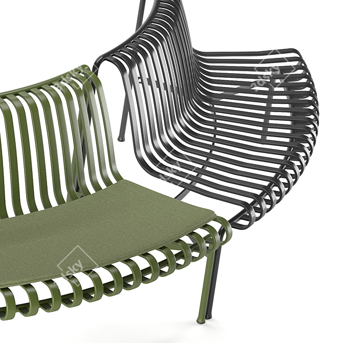 Palissade Park Dining Bench: Outdoor Modular Seating 3D model image 6