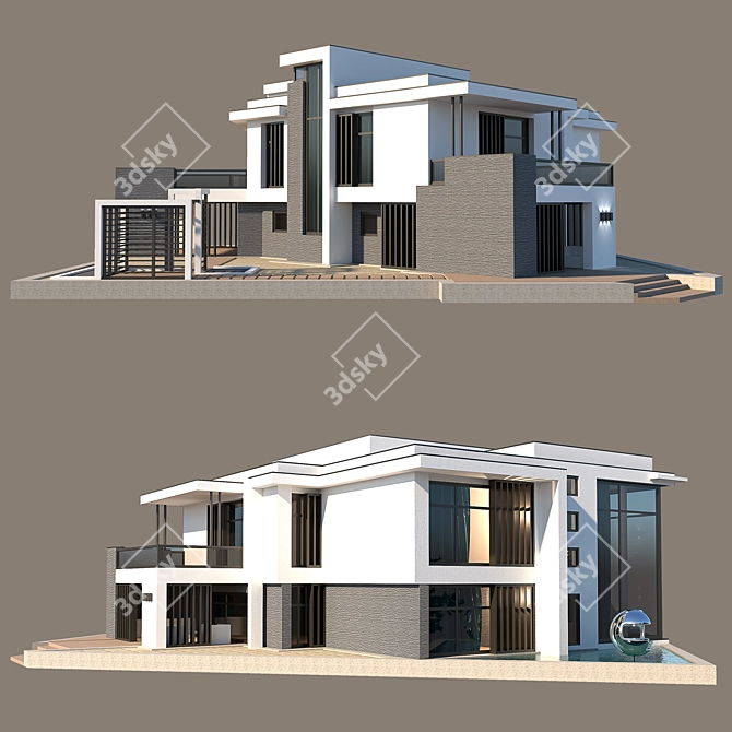 Contemporary Dream Home 3D model image 2