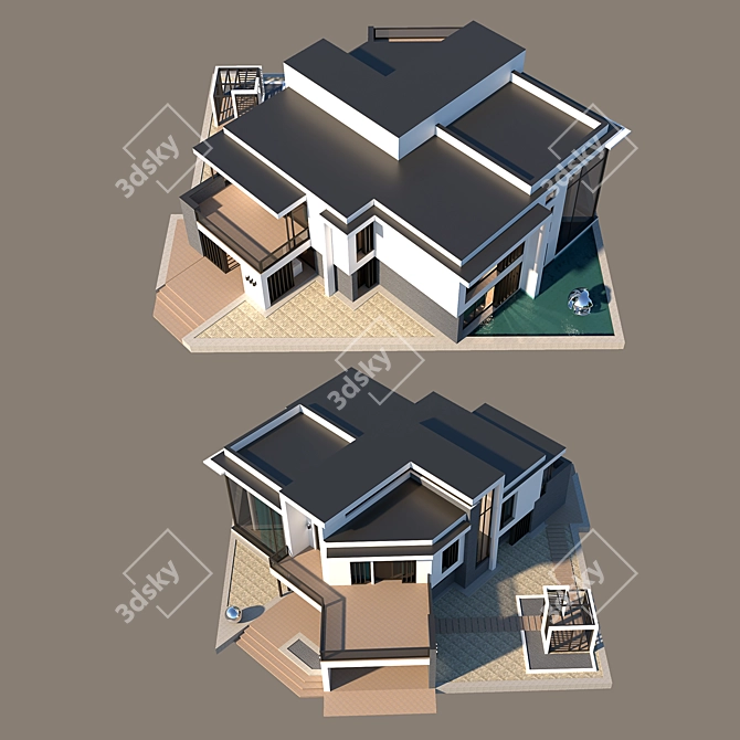 Contemporary Dream Home 3D model image 3