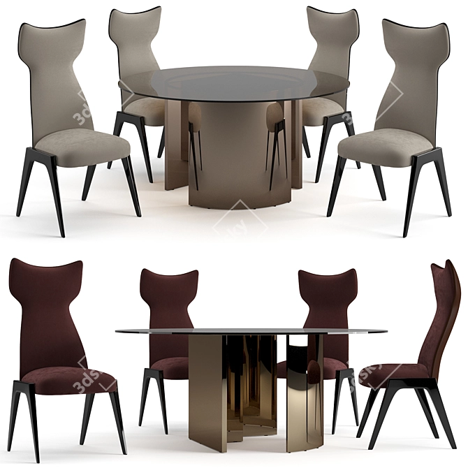 Luxury Fendi Casa Dining Set 3D model image 1