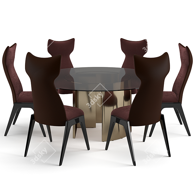 Luxury Fendi Casa Dining Set 3D model image 2