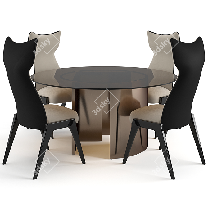 Luxury Fendi Casa Dining Set 3D model image 3