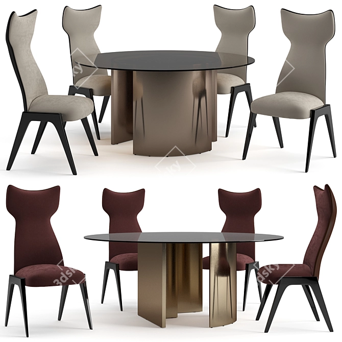 Luxury Fendi Casa Dining Set 3D model image 8