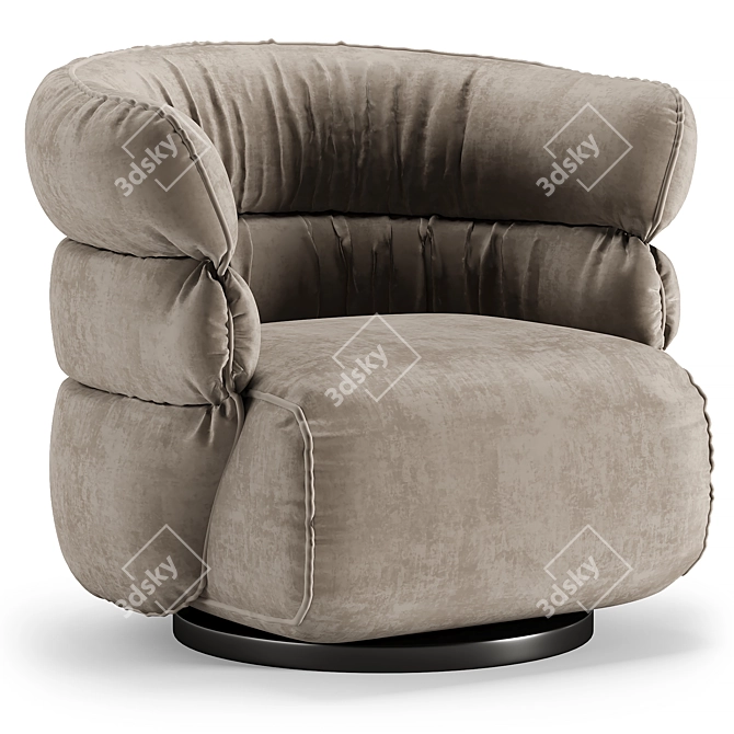 Natuzzi Couture Armchair: High-Quality Comfort 3D model image 1