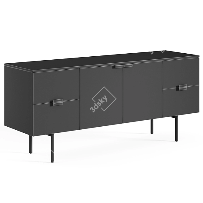 Contemporary Delphine Buffet by West Elm 3D model image 5