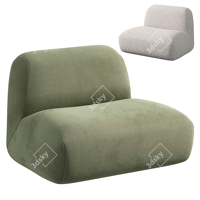 Ethereal Boucle Cloud Chair 3D model image 1
