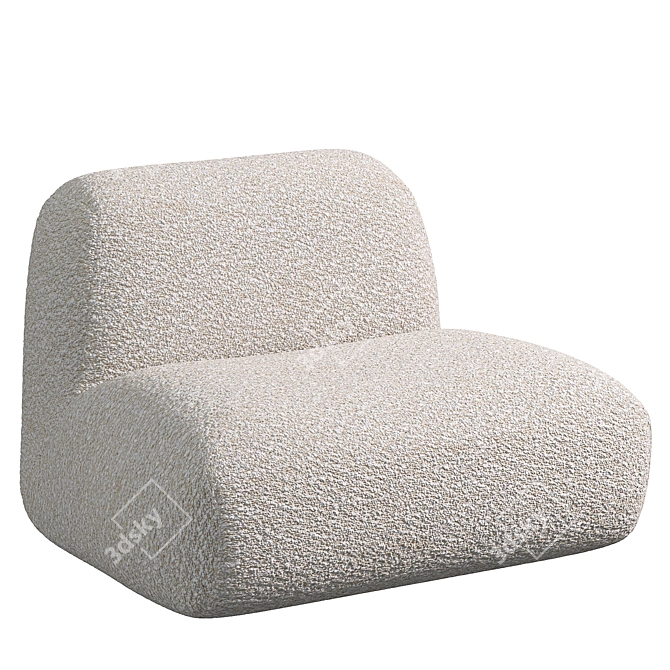 Ethereal Boucle Cloud Chair 3D model image 2