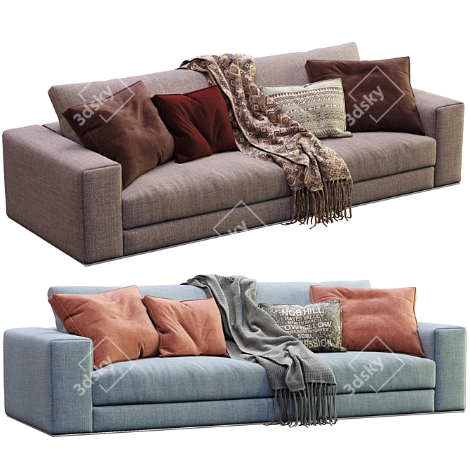 Elegant Hamilton Sofa by Minotti 3D model image 2