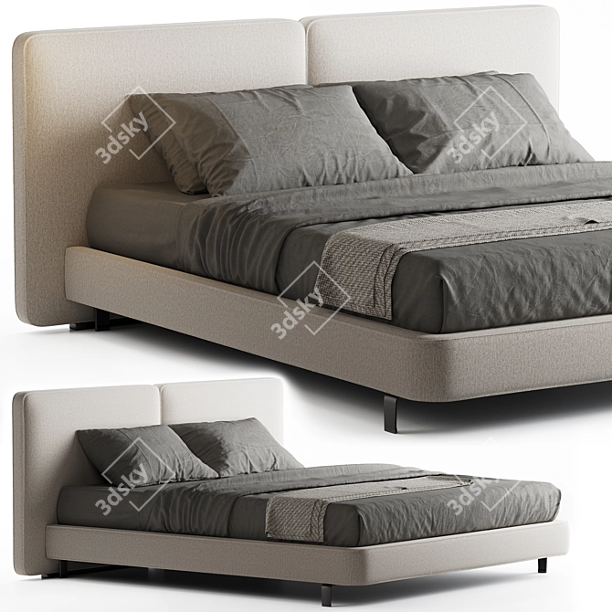 Luxury Minotti Tatlin Cover Bed 3D model image 1