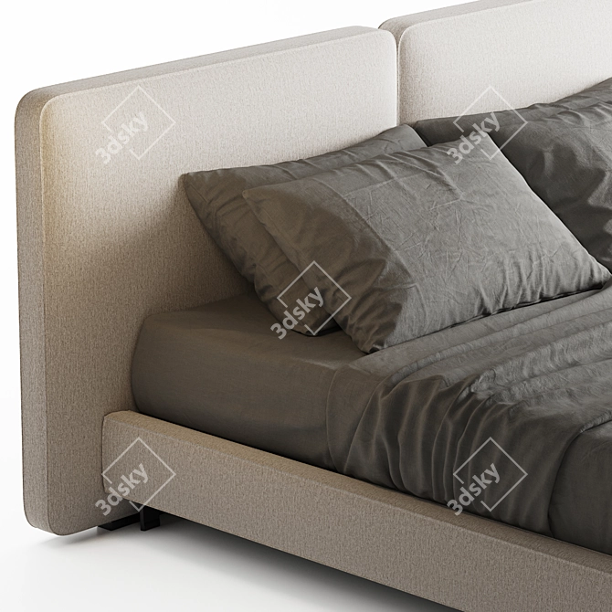 Luxury Minotti Tatlin Cover Bed 3D model image 3