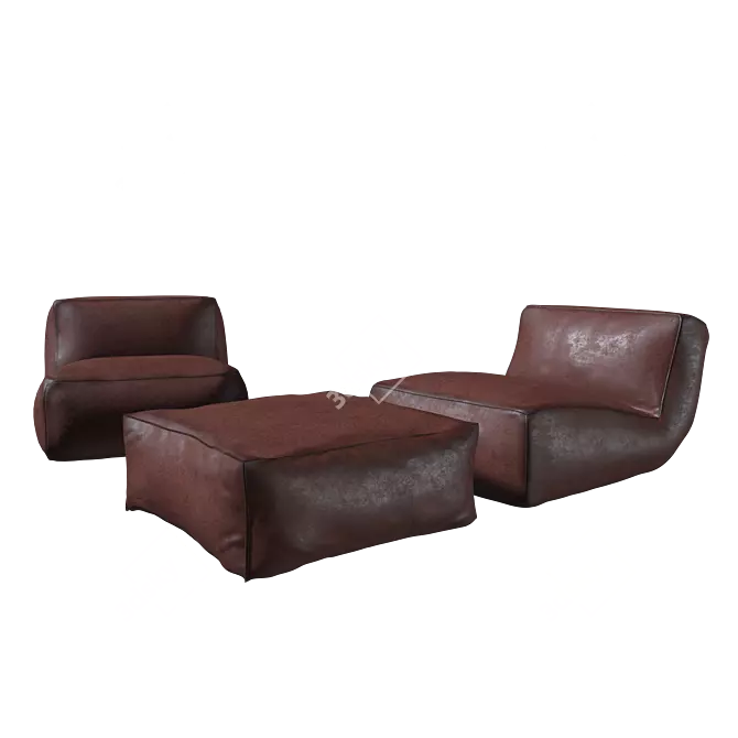 Luxury Leather Armchair 3D model image 1