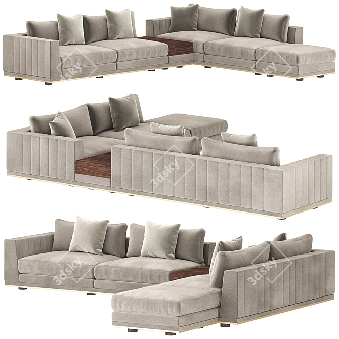 Modern Greer Sofa: Stylish & Space-saving 3D model image 1