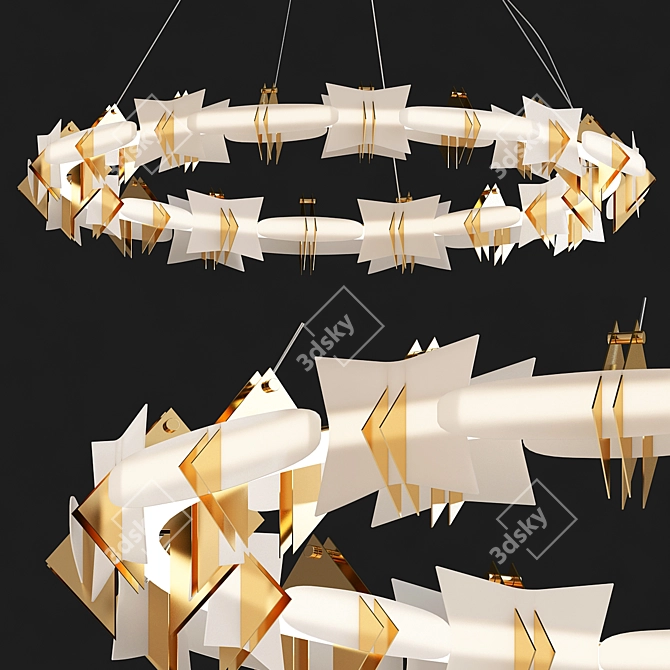 Modern Geometric Chandelier 3D model image 1