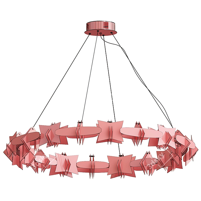 Modern Geometric Chandelier 3D model image 2