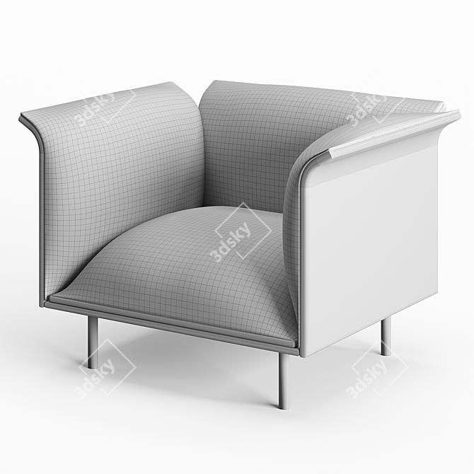 Harmonious Noon Lounge Chair 3D model image 2