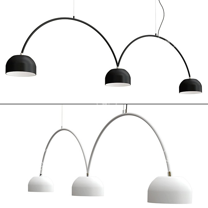 Sleek Bob Bow Pendant Light 3D model image 1