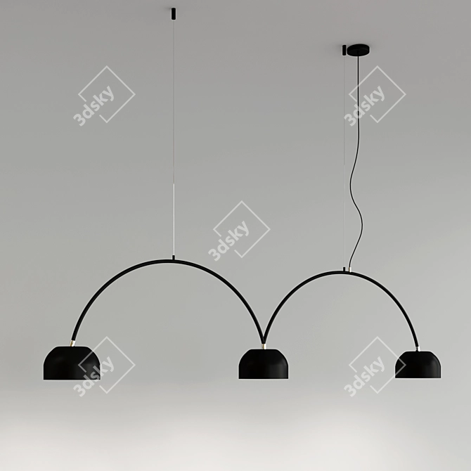 Sleek Bob Bow Pendant Light 3D model image 3