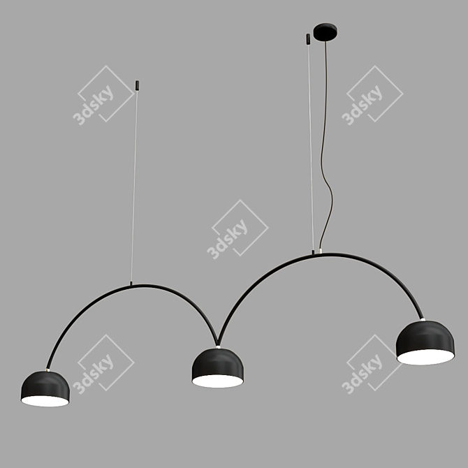 Sleek Bob Bow Pendant Light 3D model image 4