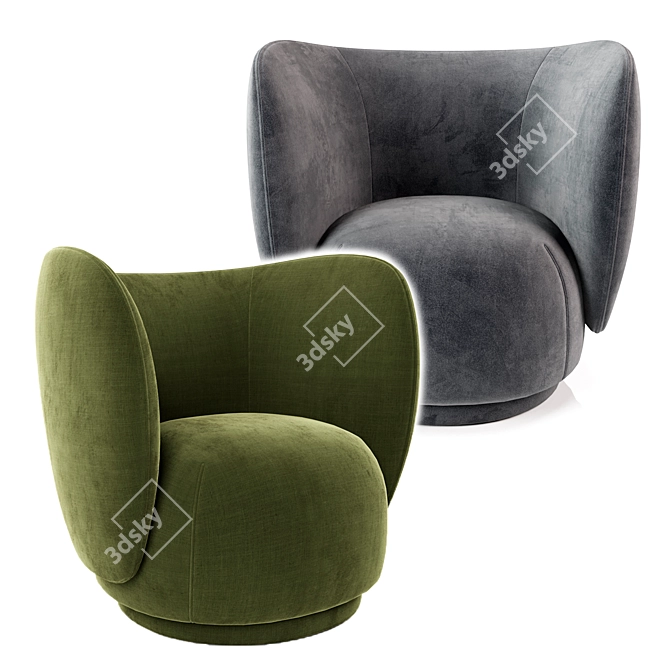 Cozy Curves Lounge Chair 3D model image 2