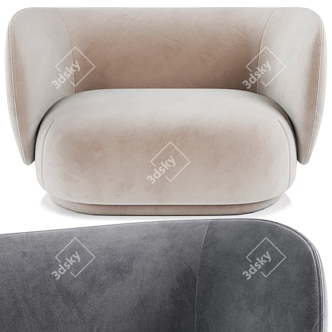 Ferm Living Rico 2 Seater Sofa 3D model image 2