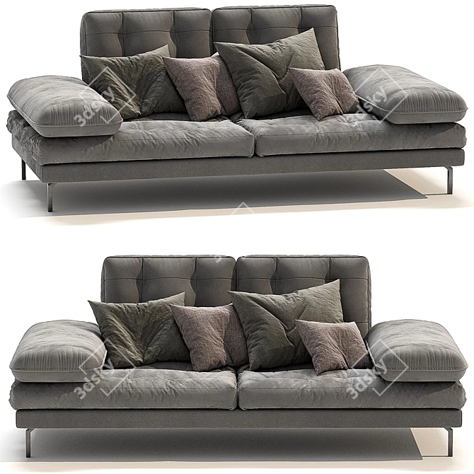 Elegant Tufted Sofa - Bucci 3D model image 1