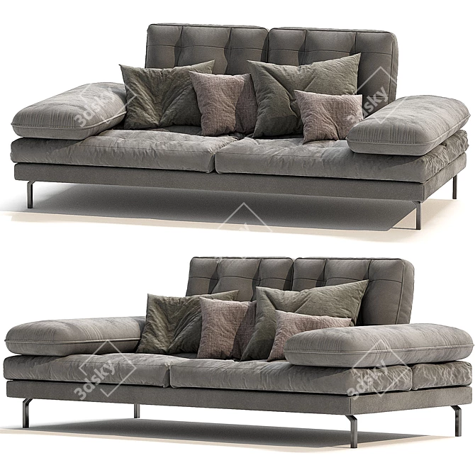 Elegant Tufted Sofa - Bucci 3D model image 2