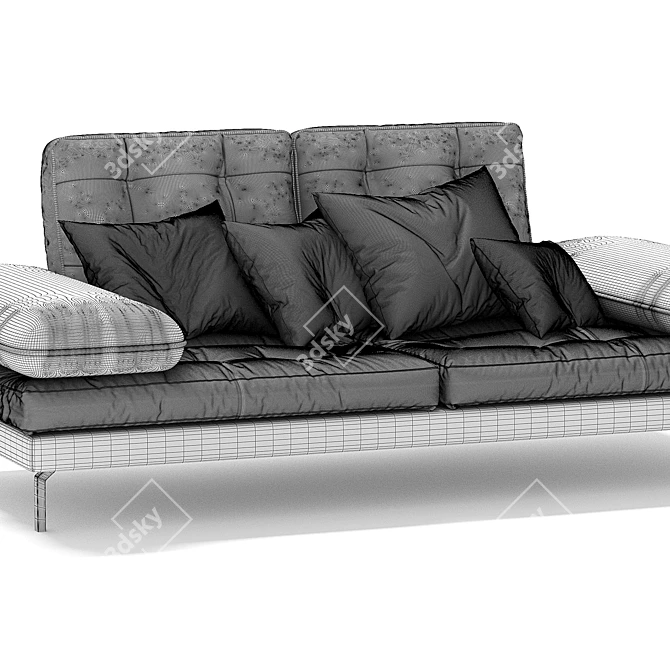 Elegant Tufted Sofa - Bucci 3D model image 4