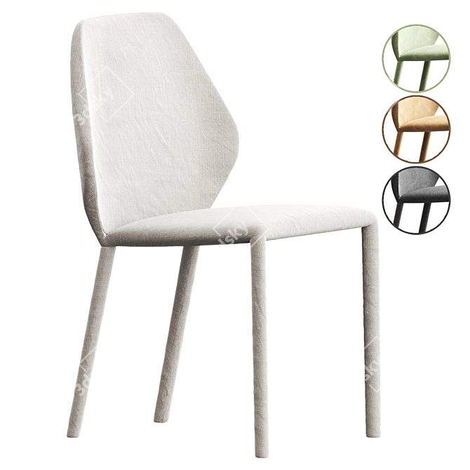 Modern Minimalist DUMBO Fabric Chair 3D model image 1