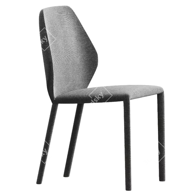 Modern Minimalist DUMBO Fabric Chair 3D model image 2