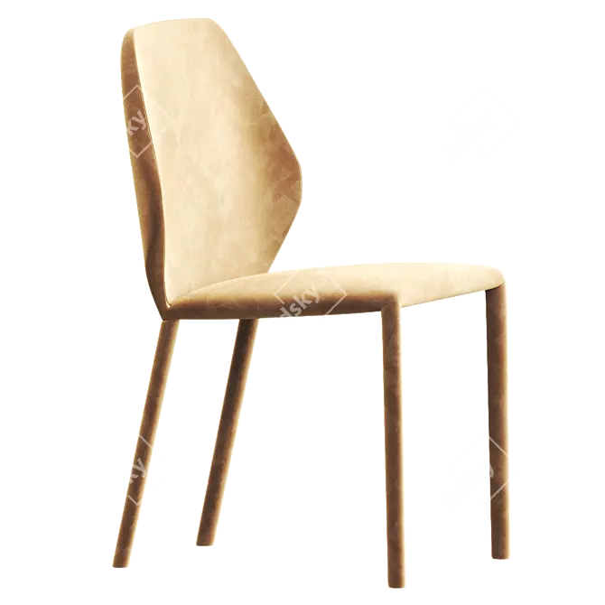 Modern Minimalist DUMBO Fabric Chair 3D model image 4