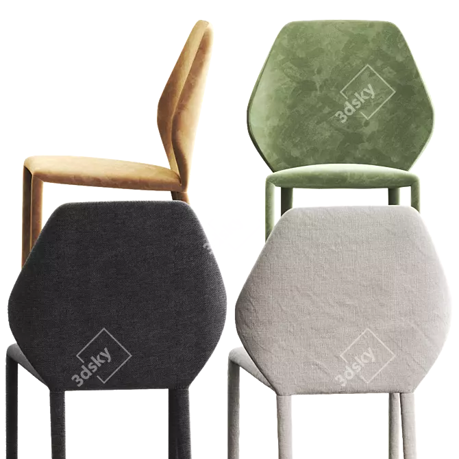 Modern Minimalist DUMBO Fabric Chair 3D model image 5