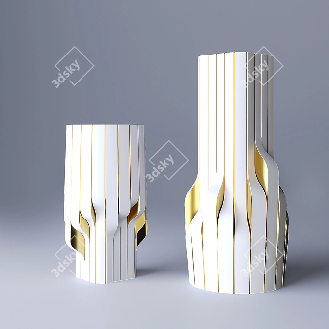 Sleek Strip Vase by Zaha 3D model image 1