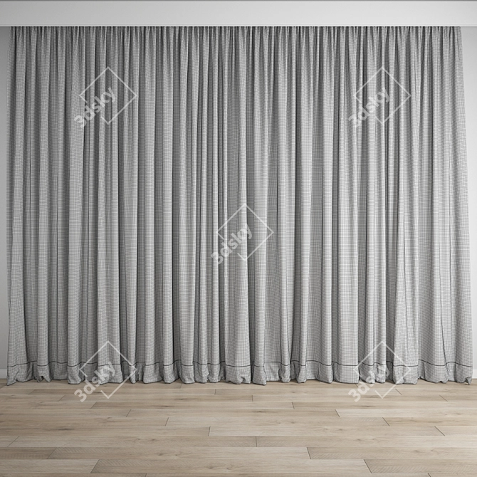 Premium Polygonal Curtain Model 3D model image 3