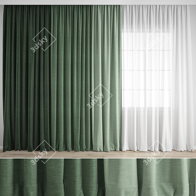 Premium Polygonal Curtain Model 3D model image 4