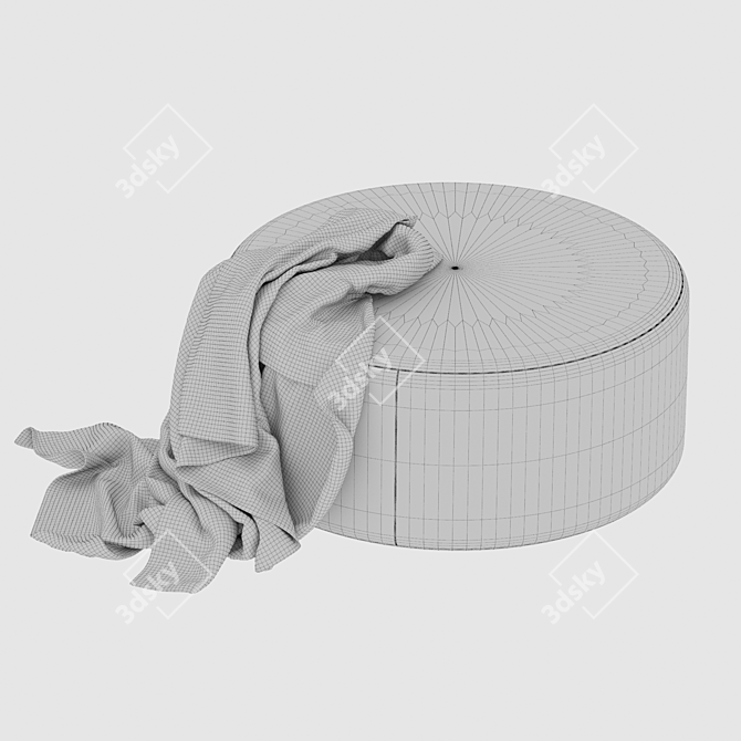 Elegant Goose Pattern Pouffe 3D model image 3