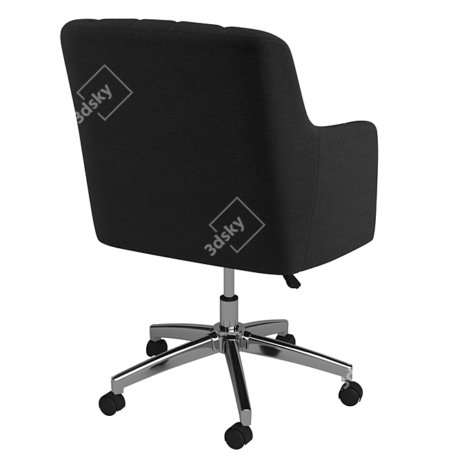 Sleek Black Office Chair with Wheels - Flash Furniture 3D model image 3