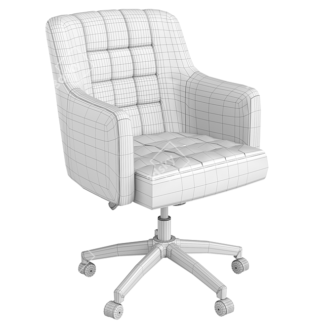 Sleek Black Office Chair with Wheels - Flash Furniture 3D model image 6