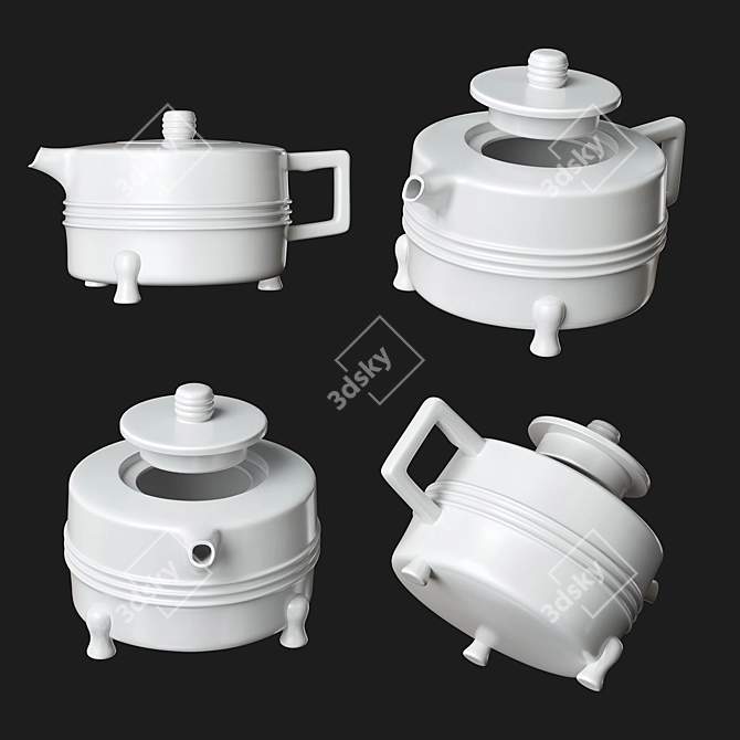 Modern Chinese Classics Tea Set 3D model image 4