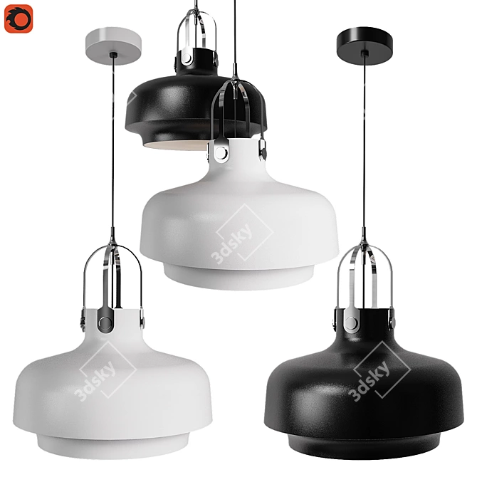 Copenhagen M Chandelier - Classic Elegance in Black or White 3D model image 1