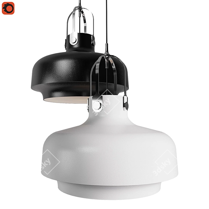 Copenhagen M Chandelier - Classic Elegance in Black or White 3D model image 2