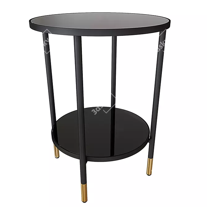 Sleek Black Glass Coffee Table - IKEA ÄSPERÖD 3D model image 3